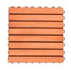 Kaia 8-Slat Reddish Brown Wood Interlocking Deck Tile (Set of 10 Tiles)