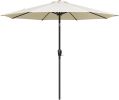 Simple Deluxe 9ft Outdoor Market Table Patio Umbrella with Button Tilt, Crank and 8 Sturdy Ribs for Garden, Beige