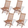 Folding Patio Chairs 4 pcs Solid Teak Wood