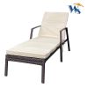Outdoor Patio Lounge Chairs Rattan Wicker Patio Chaise Lounges Chair Brown