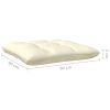 3-Seater Patio Sofa with Cream Cushions Solid Pinewood