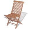 Folding Patio Chairs 4 pcs Solid Teak Wood