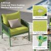 K&K 4-Piece Rope Patio Furniture Set, Outdoor Furniture with Tempered Glass Table, Patio Conversation Set Deep Seating with Thick Cushion for Backyard