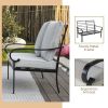 Patio Furniture Set 6 Pieces Outdoor Sectional Sofa Conversation Set with Ottomans, Metal Frame Loveseat