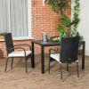 Outsunny Stackable PE Rattan Outdoor Dining Chairs with Cushions, Set of 2 Patio Wicker Dining Chairs with Armrests and Backrest for Patio, Deck, Crea