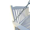 Front Porch Swing with Armrests, Wood Bench Swing with Hanging Chains,for Outdoor Patio ,Garden Yard, porch, backyard, or sunroom,Easy to Assemble,whi