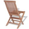 Folding Patio Chairs 4 pcs Solid Teak Wood