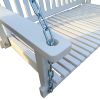 Front Porch Swing with Armrests, Wood Bench Swing with Hanging Chains,for Outdoor Patio ,Garden Yard, porch, backyard, or sunroom,Easy to Assemble,whi