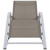 Sun Loungers 2 pcs with Table Aluminum Taupe