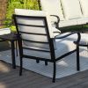 Patio Furniture Set 6 Pieces Outdoor Sectional Sofa Conversation Set with Ottomans, Metal Frame Loveseat