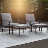 Patio Furniture Set 6 Pieces Outdoor Sectional Sofa Conversation Set with Ottomans, Metal Frame Loveseat