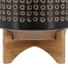 CERAMIC 10" PLANTER ON STAND, BROWN