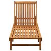 Patio Sun Lounger with Cushion Solid Acacia Wood