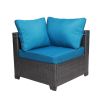 Outdoor Garden Patio Furniture 7-Piece PE Rattan Wicker Cushioned Sofa Sets and Coffee Table, patio furniture set;outdoor couch;outdoor couch patio fu