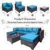 Outdoor Garden Patio Furniture 7-Piece PE Rattan Wicker Cushioned Sofa Sets and Coffee Table, patio furniture set;outdoor couch;outdoor couch patio fu
