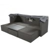 U_Style Outdoor Patio Rectangle Daybed with Retractable Canopy, Wicker Furniture Sectional Seating with Washable Cushions, Backyard, Porch(As same as