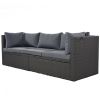 U_Style Outdoor Patio Rectangle Daybed with Retractable Canopy, Wicker Furniture Sectional Seating with Washable Cushions, Backyard, Porch(As same as