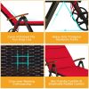 Foldable Outdoor Chaise Lounge Chair Wicker Recliner Chair with Aluminum Frame