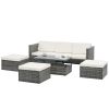 Patio Furniture, Outdoor Furniture, Seasonal PE Wicker Furniture,5 Set Wicker Furniture With Plywood Coffee Table,with lift TOP Coffee Table,with Loun