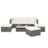Patio Furniture, Outdoor Furniture, Seasonal PE Wicker Furniture,5 Set Wicker Furniture With Plywood Coffee Table,with lift TOP Coffee Table,with Loun