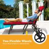 Foldable Outdoor Chaise Lounge Chair Wicker Recliner Chair with Aluminum Frame