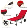 Foldable Outdoor Chaise Lounge Chair Wicker Recliner Chair with Aluminum Frame
