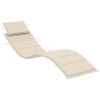 Patio Sun Lounger with Table and Cushion Solid Acacia Wood